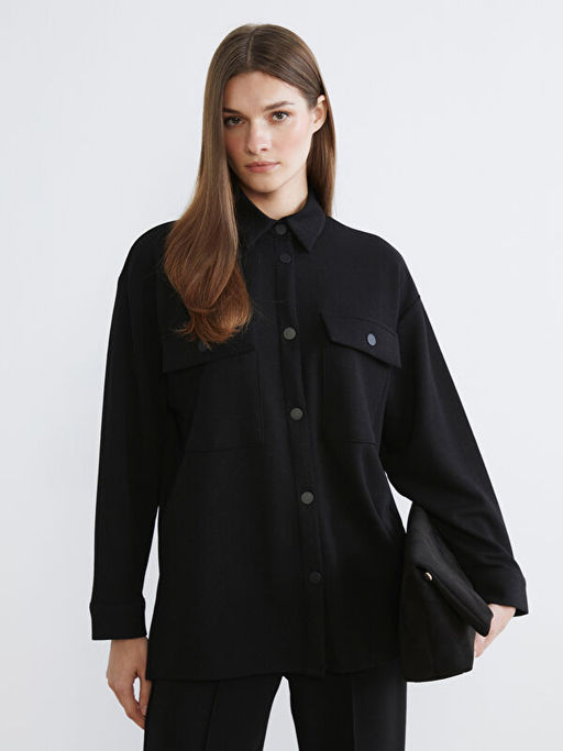 Parlak Dokulu Oversize Kad?n G?mlek Tunik