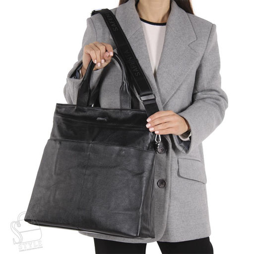 Сумка женская кожаная 98215-1P black Velina Fabbiano-Safena  фото 2