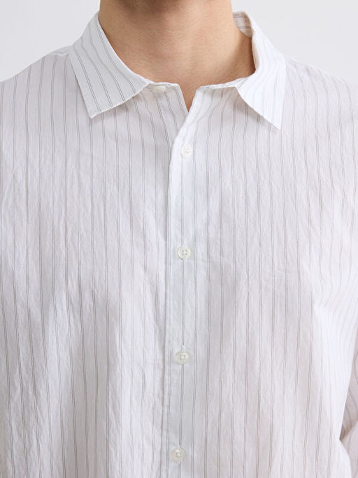 Regular Fit ?izgili Poplin Erkek G?mlek