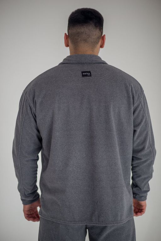 флис вельвет, Костюм с рубашкой, серый - Knitka wear фото 9