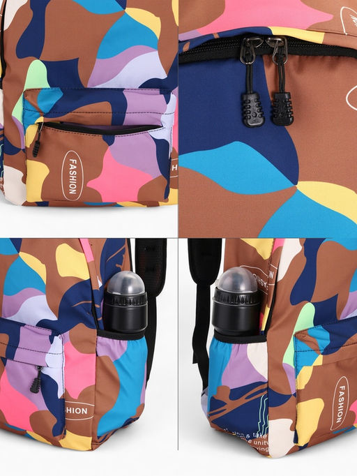 Рюкзак школьный на молнии, с карманами, с абстрактным рисунком, размер 30?13?42 см, с принтом, чёрный