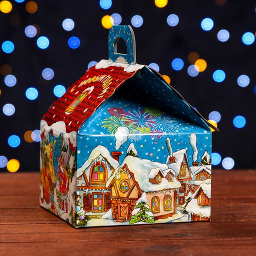 Цена за 10 шт. Подарочная коробка Новогодняя Акварель 12 х 12 х 16,8 см - Simaland фото 8