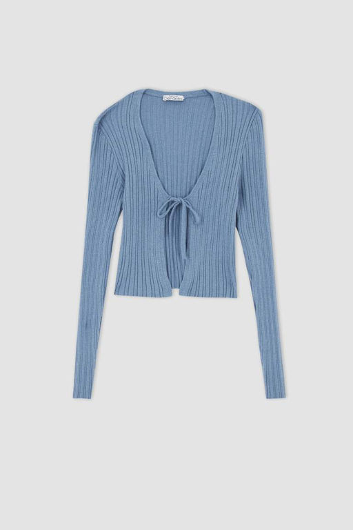 Кардиган приталенного кроя с V-образным вырезом - Defacto фото 5