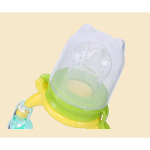 Ниблер для прикорма Крошка Я, с силиконовой сеточкой, ручка-погремушка, цвет зеленый