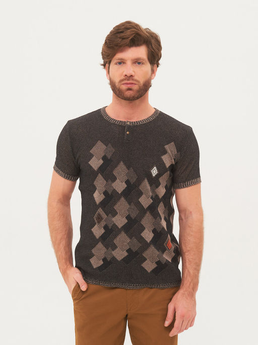 Джемпер короткий рукав 1810 коричневый 1