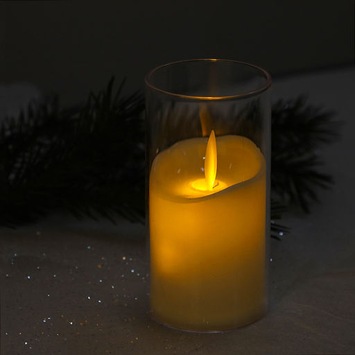 Свеча светодиодная подвижный фитиль в подсвечнике 10 см / VFR-22 /уп 12/360/