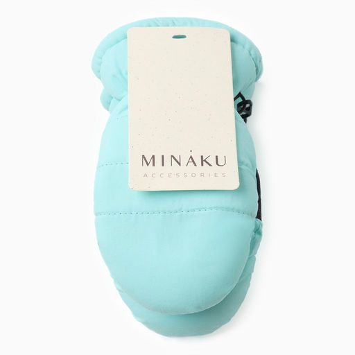 Варежки зимние детские MINAKU, голубые, 15 см