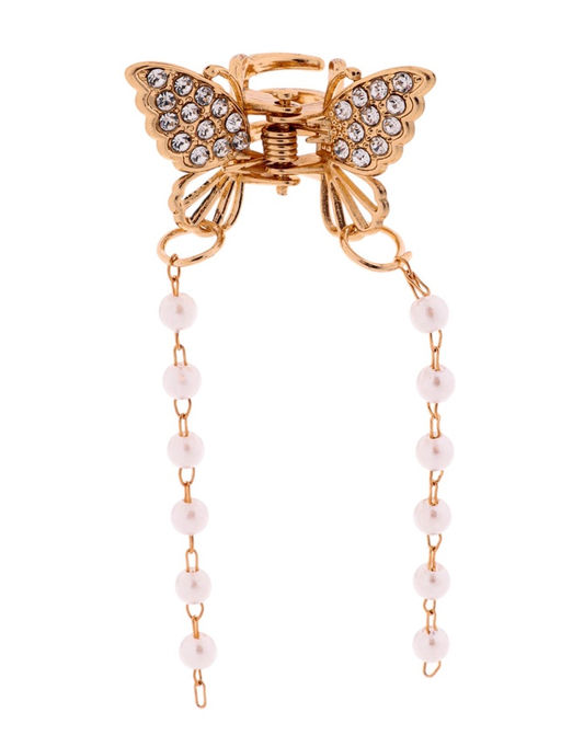 Цена за 6 шт. Крабик для волос «Милада», бусы, 2.5 см, золото