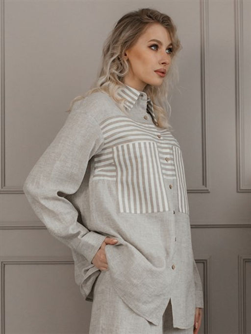 лен 50%, хлопок 50% рубашка - Волтри фото 4