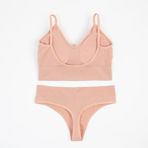 Комплект нижнего белья женский (топ, трусы) Collorista, цвет пудра, размер 42-44