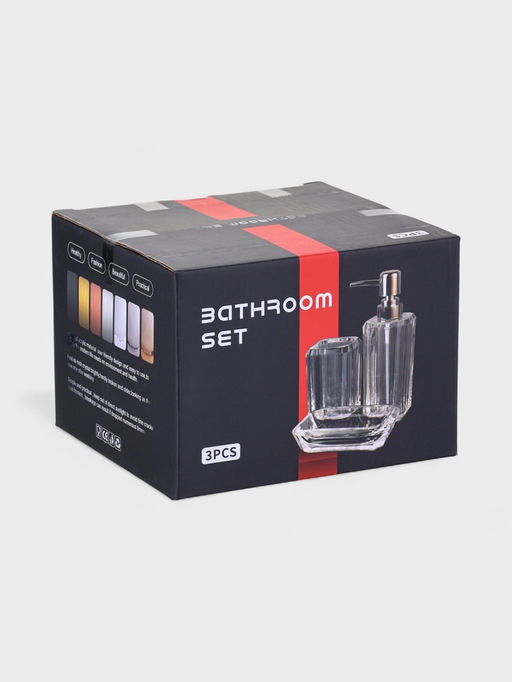 Набор для ванной «Эко», 3 предмета, дозатор, стакан, мыльница