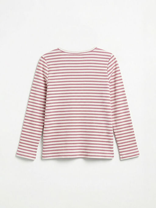 ?izgili Bisiklet Yaka K?z ?ocuk Ti??rt