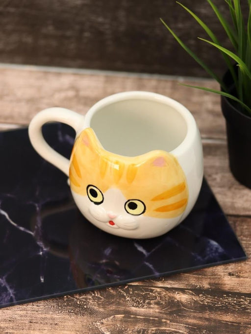 Кружка керамическая iLikeGift Ginger cat, orange (410 мл)