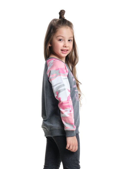 Толстовка для девочки UD 2072 сер/роз - Mini maxi фото 2