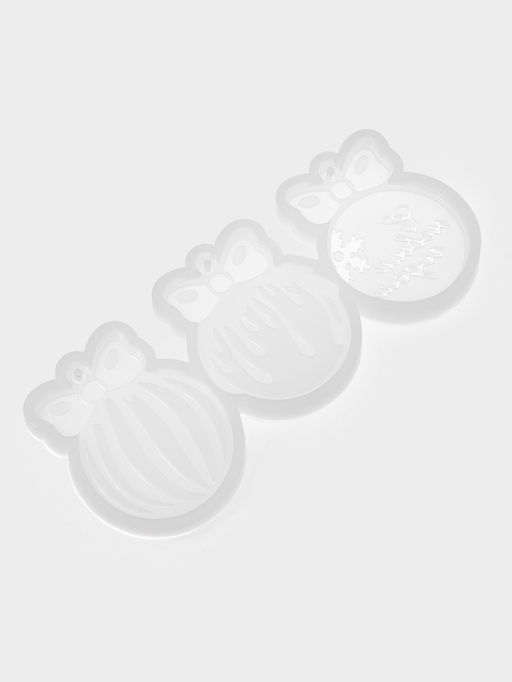 Силиконовая форма Ёлочные игрушки, 3 шт., прозрачная