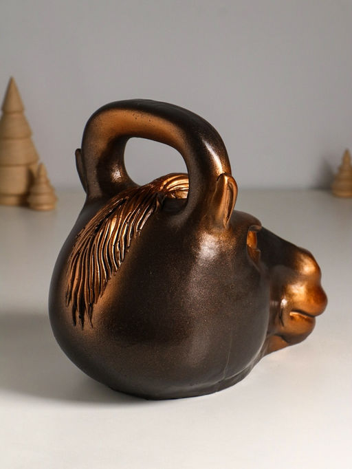 Копилка для денег Гиря конь, гипс, 21?25 см, под бронзу