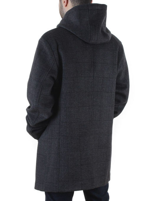 475646502 DK. GRAY Пальто демисезонное мужское со съемным капюшоном (65% шерсть, 35% кашемир)