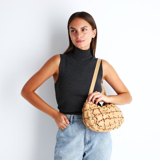 Сумка-багет на молнии, цвет бежевый - Simaland фото 6