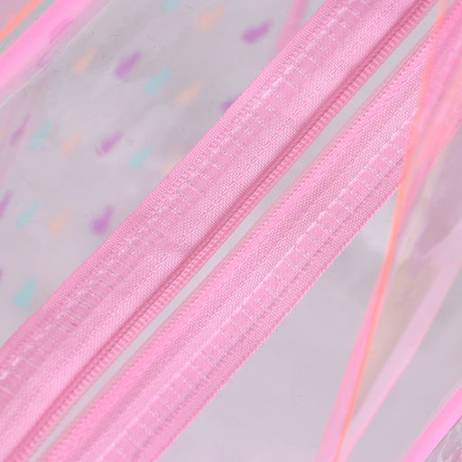 Косметичка-сумка на молнии для бассейна, с ручками, с принтом Сердечки, розовая - Simaland фото 3