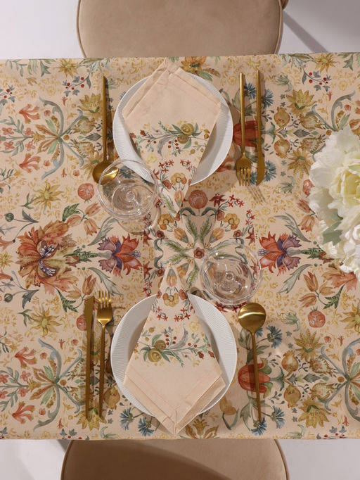 Набор кухонный «Этель» Floral pattern, скатерть 147×112 ±2 см с ГМВО, салфетки 40×40 см - 4 шт.