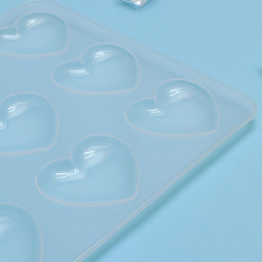 Форма для шоколада Доляна Сердечки, силикон, 20?17.5?0.6 см, 9 ячеек (5.5?5 см), прозрачная
