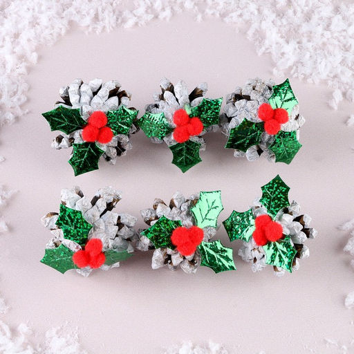 Новогодний декор Шишка-ягодка, 6 шт.