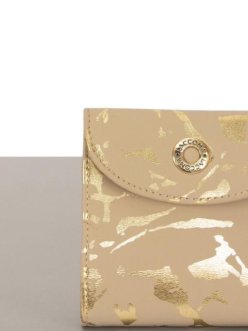 LACCOMA кошелек LA-2075-бежевый-золотой натуральная кожа  фото 3