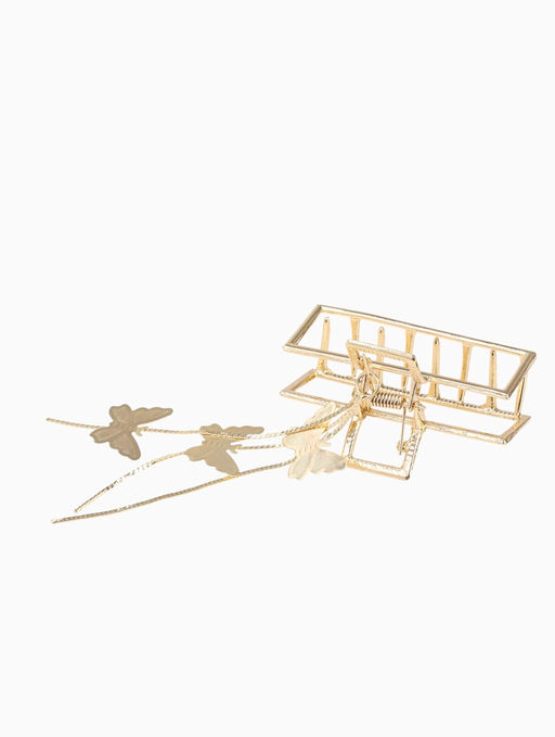 Крабик для волос «Анрия», прямой, 7×15 см, золото