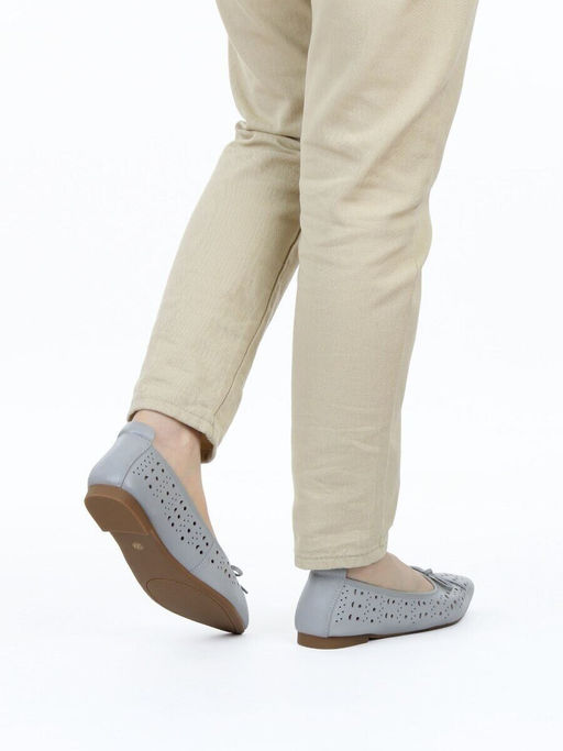 06-7388-66V GRAY Туфли летние женские "Лодочки" (натуральная кожа)