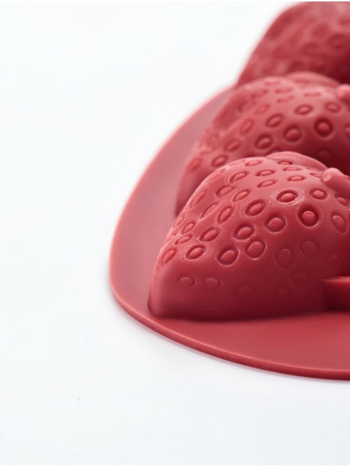Форма для шоколада «Клубника», 10 ячеек, 16×19.5×3 см, силикон, красная
