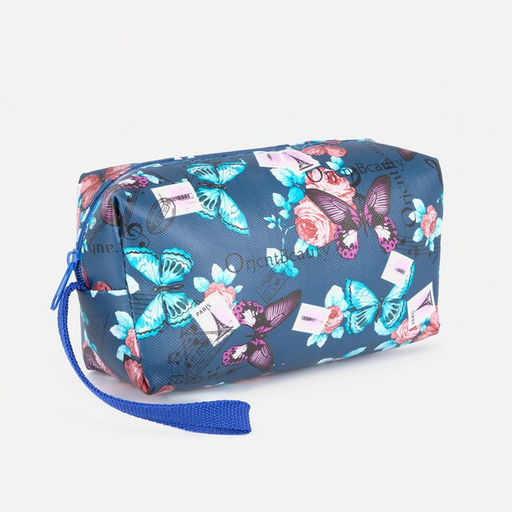 Цена за 3 шт. Косметичка дорожная на молнии, с ручкой, цвет синий