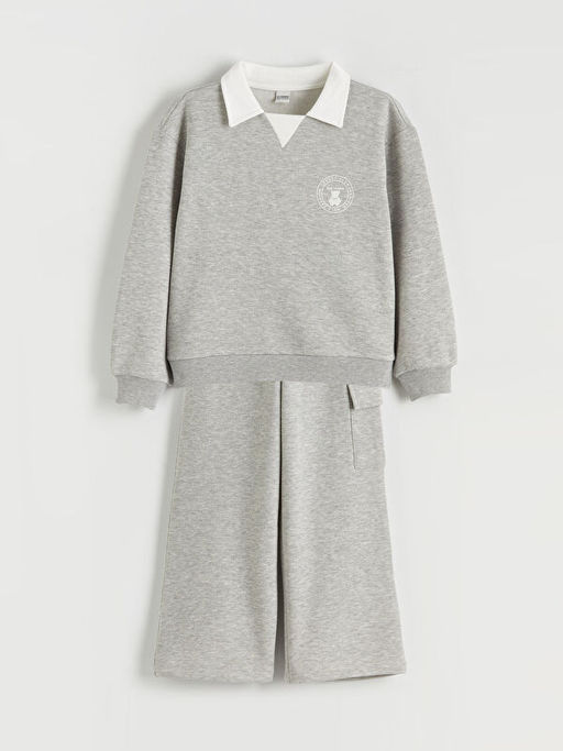 Polo Yaka K?z ?ocuk Sweatshirt ve E?ofman Alt