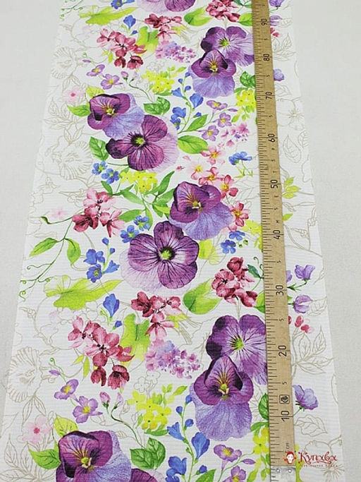 Вафельное полотно (холст) Анютины глазки, ш.0.5м, хлопок-100%, 165гр/м.кв - Купава фото 2