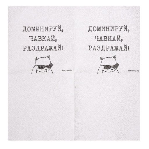 Салфетки бумажные однослойные «Доминируй, чавкай, раздражай», 24×24 см, набор 20 шт.