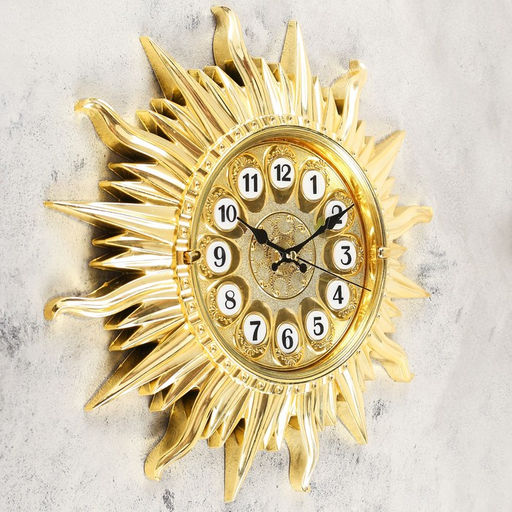 Часы настенные, серия: Интерьер, «Карора», дискретный ход, 35×35 см, золотистые