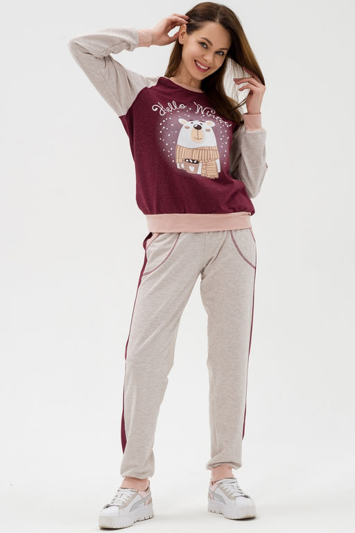 Костюм женский из футера Гамми бордо - Амадэль фото 16