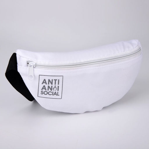 Сумка поясная Anti anti social, 32×8×15 см, отдел на молнии, белая