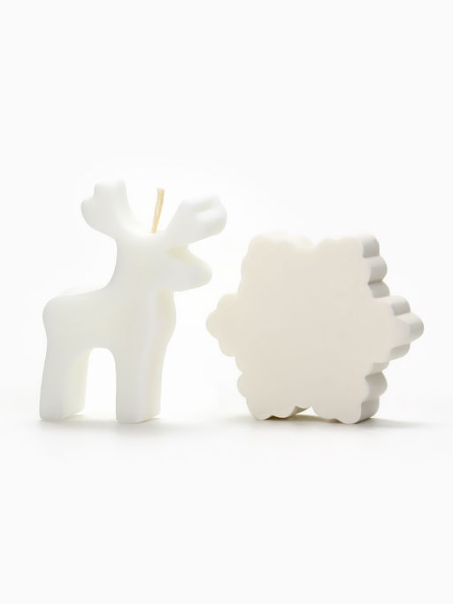 Подарочный набор новогодний: бомбочка снежинка и фигурная свеча олень, URAL LAB