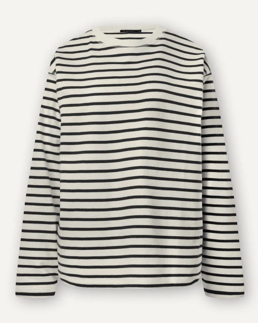 Черно-белый лонгслив в горизонтальную полоску - Incity фото 17