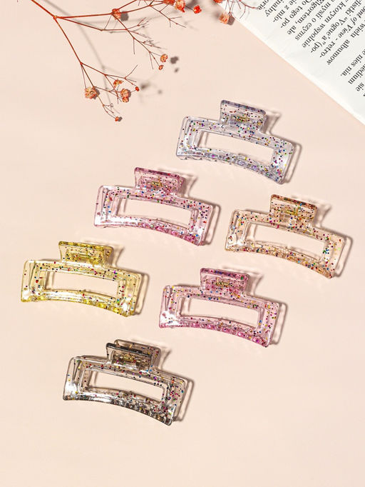 Цена за 12 шт. Крабик для волос «Айлин», прямой, 6.5 см, МИКС