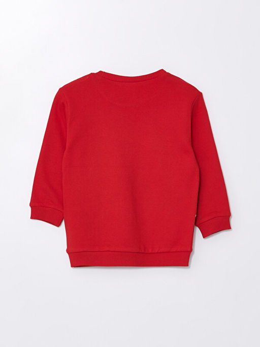 Bisiklet Yaka Bask?l? Erkek ?ocuk Sweatshirt