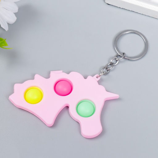 Цена за 12 шт. Брелок резина антистресс (бесконечная пупырка) Розовый единорог МИКС 9х5,6 см - Simaland фото 2