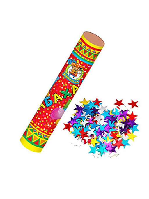 Хлопушка пневматическая 30см "Звезды" (Х-1468) фольгированные