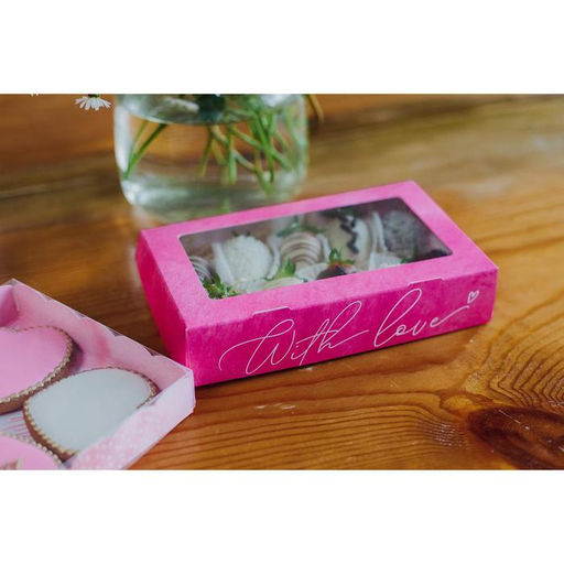 Цена за 10 шт. Кондитерская упаковка, коробка с ламинацией «С любовью», 20×12×4 см