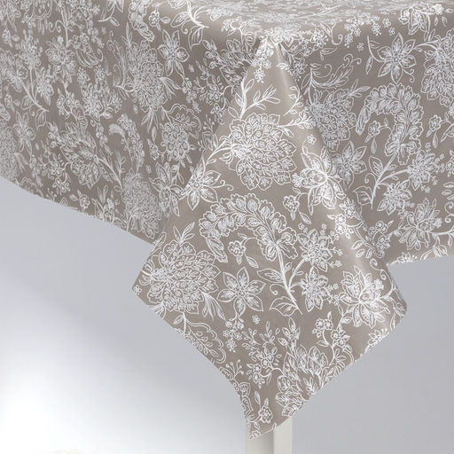 Скатерть на стол Доляна «Цветение», 137×180 см, серая