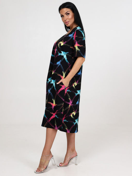 Платье-5 ПЛАТЬЕ ЖЕНСКОЕ (Черный / салют) - А-дина фото 4