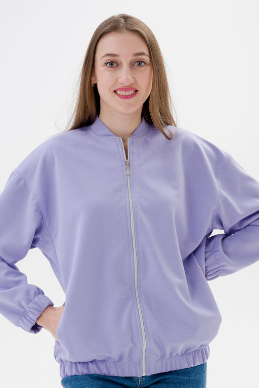 Бомбер из коттон фита сирень - Амадэль фото 9