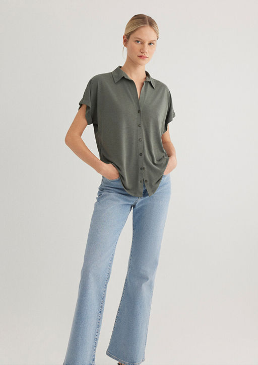 Lux Touch TENCEL TM Yesil Modal Gomlek - Mavi фото 3