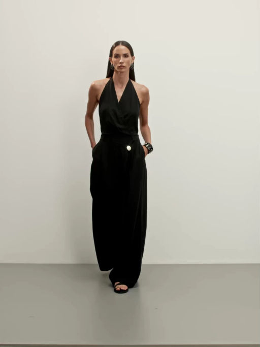 Комбинезон из тенселя и льна с открытой спиной / Zarina  фото 2