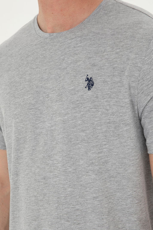 Мужская серая меланжевая базовая футболка Неожиданная скидка в корзине - U.s. polo assn фото 7